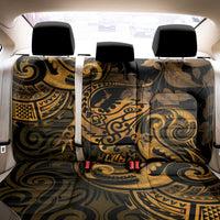 New Zealand Tuatara Back Car Seat Cover Aotearoa Maori Clematis Flowers - Gold LT14 - Polynesian Pride