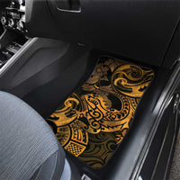 New Zealand Tuatara Car Mats Aotearoa Maori Clematis Flowers - Gold LT14 - Polynesian Pride