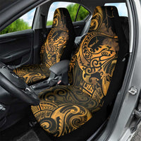New Zealand Tuatara Car Seat Cover Aotearoa Maori Clematis Flowers - Gold LT14 - Polynesian Pride