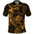 New Zealand Tuatara Polo Shirt Aotearoa Maori Clematis Flowers - Gold