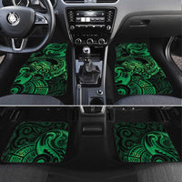 New Zealand Tuatara Car Mats Aotearoa Maori Clematis Flowers - Green LT14 Set 4pcs Green - Polynesian Pride