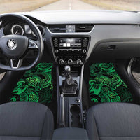 New Zealand Tuatara Car Mats Aotearoa Maori Clematis Flowers - Green LT14 Set 2pcs - Front Green - Polynesian Pride