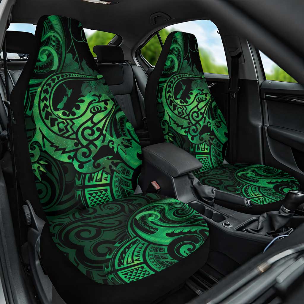 New Zealand Tuatara Car Seat Cover Aotearoa Maori Clematis Flowers - Green LT14 One Size Green - Polynesian Pride
