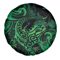 New Zealand Tuatara Spare Tire Cover Aotearoa Maori Clematis Flowers - Green LT14 - Polynesian Pride