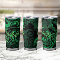 New Zealand Tuatara Tumbler Cup Aotearoa Maori Clematis Flowers - Green LT14 - Polynesian Pride