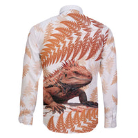 Red New Zealand Tuatara Family Matching Tank Maxi Dress and Hawaiian Shirt Aotearoa Sphenodon Punctatus Silver Fern LT14 - Polynesian Pride