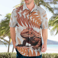 Red New Zealand Tuatara Hawaiian Shirt Aotearoa Sphenodon Punctatus Silver Fern LT14 - Polynesian Pride