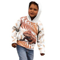 Red New Zealand Tuatara Kid Hoodie Aotearoa Sphenodon Punctatus Silver Fern LT14 - Polynesian Pride