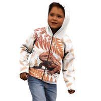 Red New Zealand Tuatara Kid Hoodie Aotearoa Sphenodon Punctatus Silver Fern LT14 - Polynesian Pride