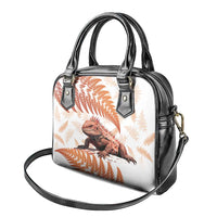 Red New Zealand Tuatara Shoulder Handbag Aotearoa Sphenodon Punctatus Silver Fern LT14 - Polynesian Pride