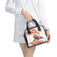 Red New Zealand Tuatara Shoulder Handbag Aotearoa Sphenodon Punctatus Silver Fern LT14 - Polynesian Pride