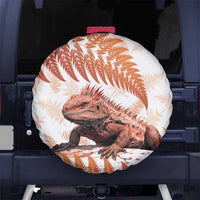Red New Zealand Tuatara Spare Tire Cover Aotearoa Sphenodon Punctatus Silver Fern LT14 - Polynesian Pride