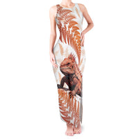 Red New Zealand Tuatara Tank Maxi Dress Aotearoa Sphenodon Punctatus Silver Fern LT14 Women Red - Polynesian Pride