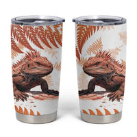 Red New Zealand Tuatara Tumbler Cup Aotearoa Sphenodon Punctatus Silver Fern LT14 Red - Polynesian Pride