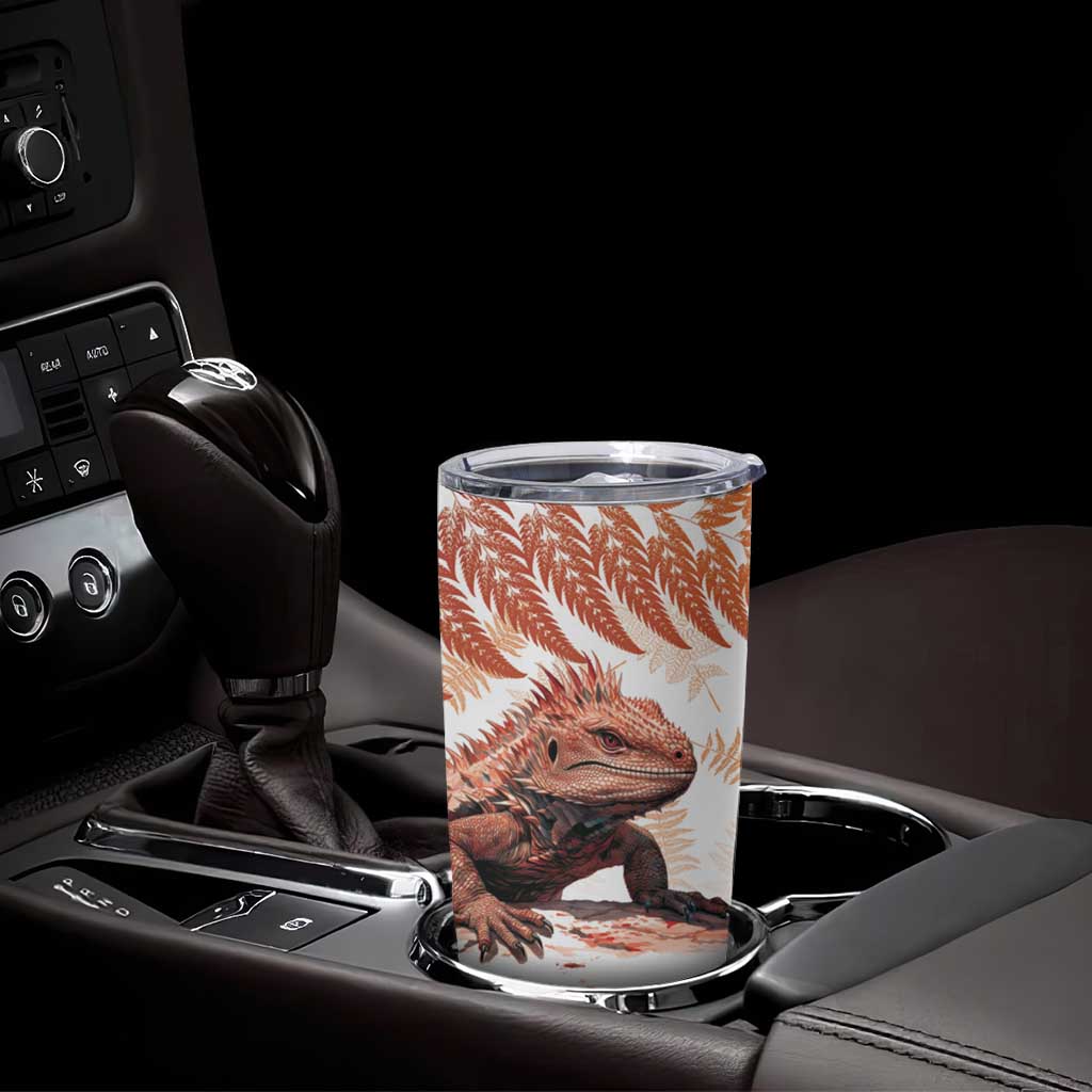 Red New Zealand Tuatara Tumbler Cup Aotearoa Sphenodon Punctatus Silver Fern LT14 - Polynesian Pride