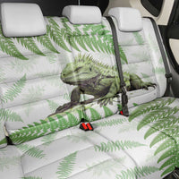 Green New Zealand Tuatara Back Car Seat Cover Aotearoa Sphenodon Punctatus Silver Fern LT14 - Polynesian Pride