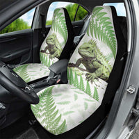 Green New Zealand Tuatara Car Seat Cover Aotearoa Sphenodon Punctatus Silver Fern LT14 - Polynesian Pride