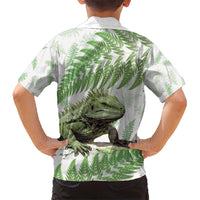 Green New Zealand Tuatara Hawaiian Shirt Aotearoa Sphenodon Punctatus Silver Fern LT14 - Polynesian Pride