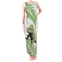 Green New Zealand Tuatara Tank Maxi Dress Aotearoa Sphenodon Punctatus Silver Fern LT14 Women Green - Polynesian Pride