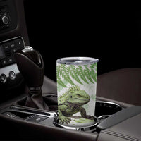 Green New Zealand Tuatara Tumbler Cup Aotearoa Sphenodon Punctatus Silver Fern LT14 - Polynesian Pride