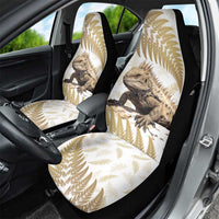 Gold New Zealand Tuatara Car Seat Cover Aotearoa Sphenodon Punctatus Silver Fern LT14 - Polynesian Pride