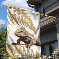 Gold New Zealand Tuatara Garden Flag Aotearoa Sphenodon Punctatus Silver Fern LT14 - Polynesian Pride