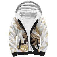 Gold New Zealand Tuatara Sherpa Hoodie Aotearoa Sphenodon Punctatus Silver Fern LT14 Unisex Gold - Polynesian Pride