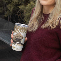 Gold New Zealand Tuatara Tumbler Cup Aotearoa Sphenodon Punctatus Silver Fern LT14 - Polynesian Pride