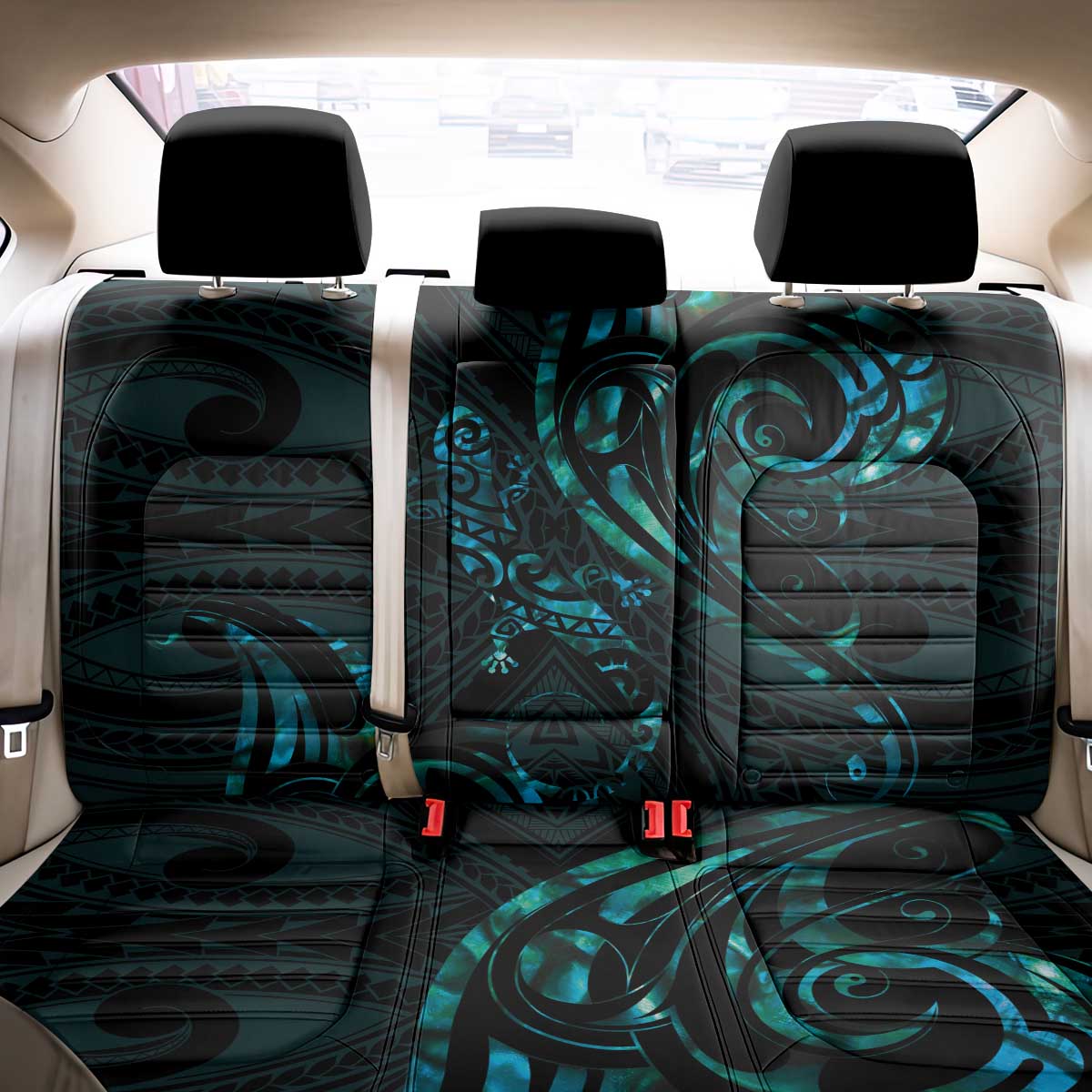 New Zealand Skink Back Car Seat Cover Aotearoa Maori Mix Paua Shell