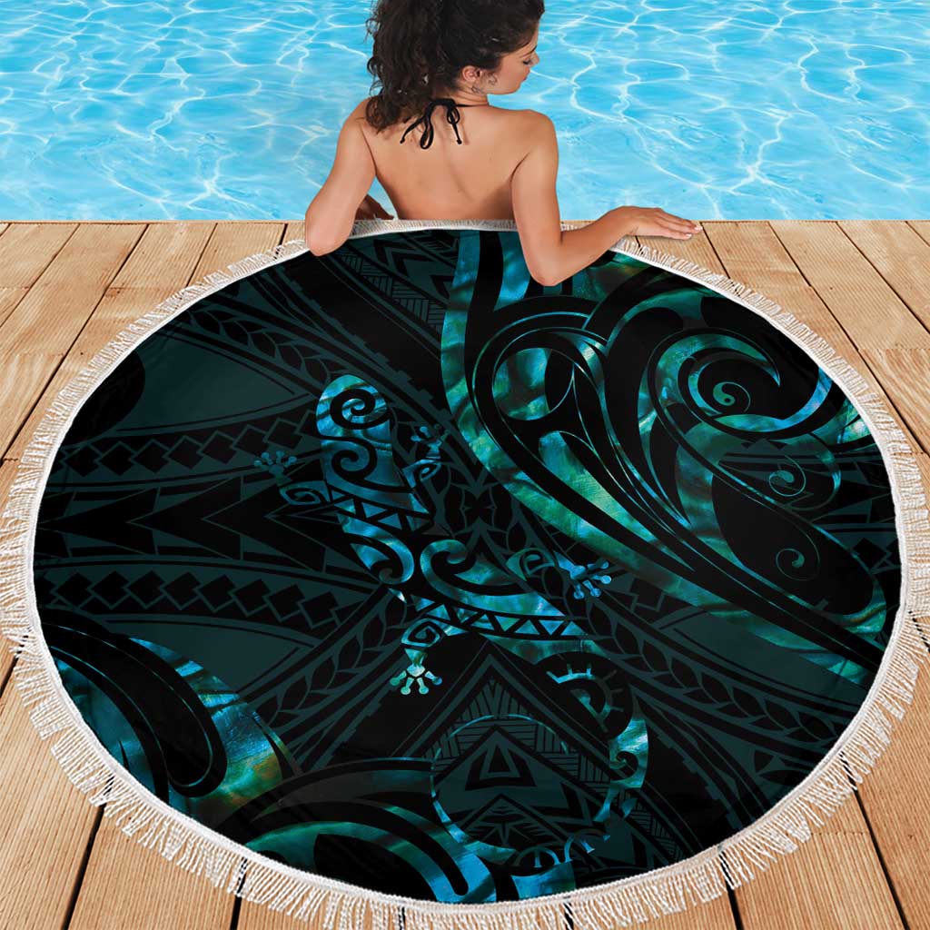 New Zealand Skink Beach Blanket Aotearoa Maori Mix Paua Shell LT14 - Polynesian Pride