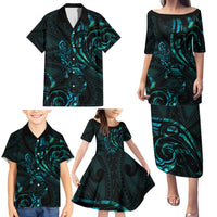 New Zealand Skink Family Matching Puletasi and Hawaiian Shirt Aotearoa Maori Mix Paua Shell LT14 - Polynesian Pride