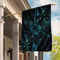 New Zealand Skink Garden Flag Aotearoa Maori Mix Paua Shell LT14 House Flag Blue - Polynesian Pride