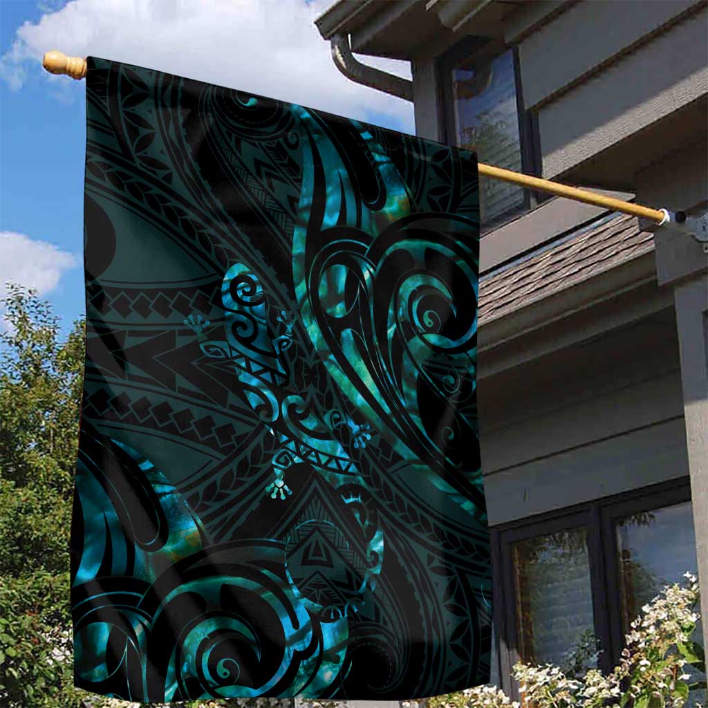 New Zealand Skink Garden Flag Aotearoa Maori Mix Paua Shell LT14 - Polynesian Pride