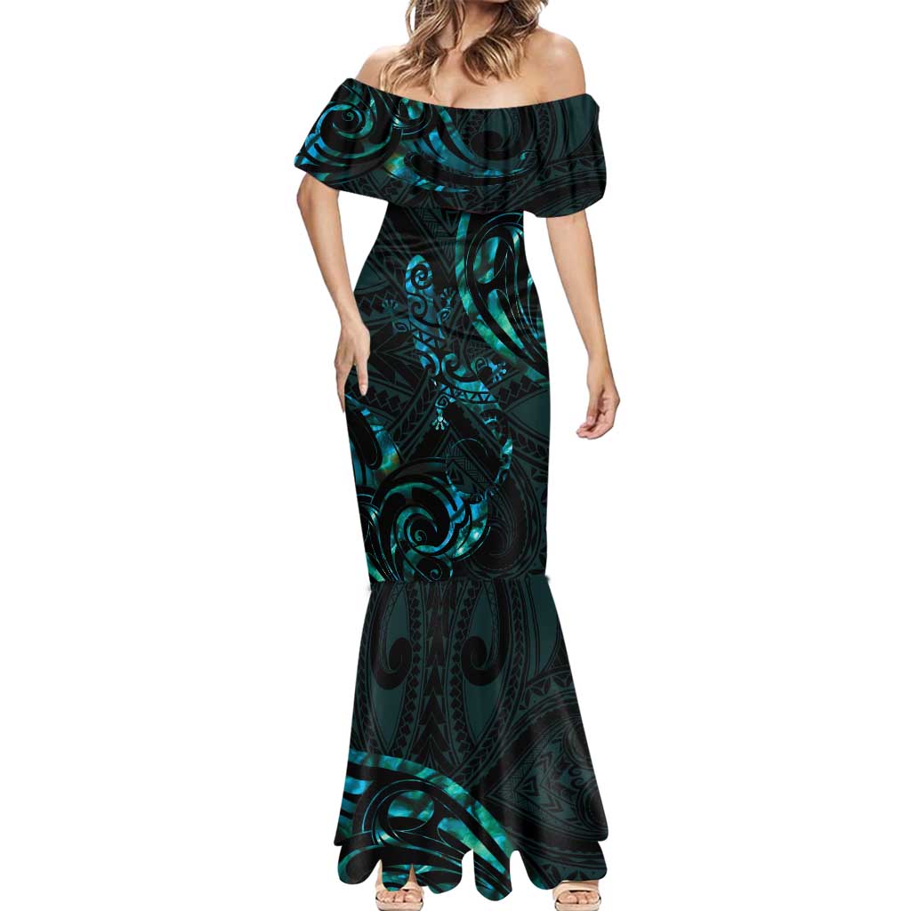 New Zealand Skink Mermaid Dress Aotearoa Maori Mix Paua Shell LT14 - Polynesian Pride