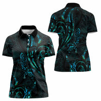 New Zealand Skink Women Polo Shirt Aotearoa Maori Mix Paua Shell LT14 - Polynesian Pride