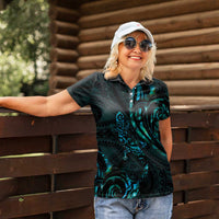 New Zealand Skink Women Polo Shirt Aotearoa Maori Mix Paua Shell LT14 - Polynesian Pride