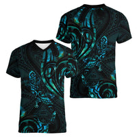 New Zealand Skink Women V-Neck T-Shirt Aotearoa Maori Mix Paua Shell LT14 - Polynesian Pride