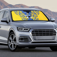 Otago Custom Rugby New Zealand Auto Sun Shade Aotearoa Maori Pukana Tiki Mascot