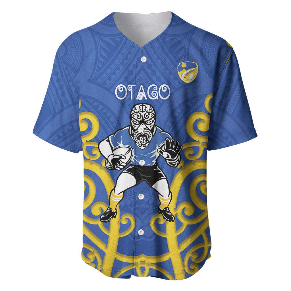 Otago Custom Rugby New Zealand Baseball Jersey Aotearoa Maori Pukana Tiki Mascot