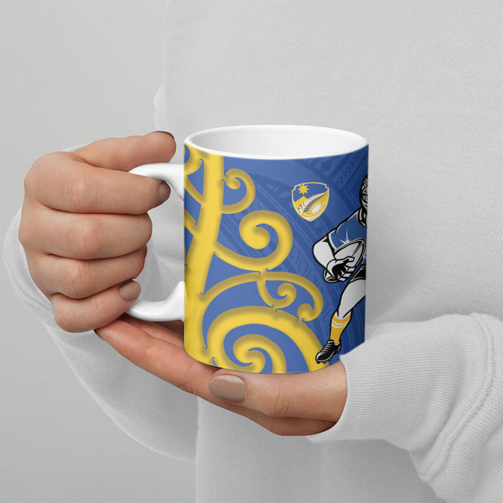 Otago Custom Rugby New Zealand Ceramic Mug Aotearoa Maori Pukana Tiki Mascot