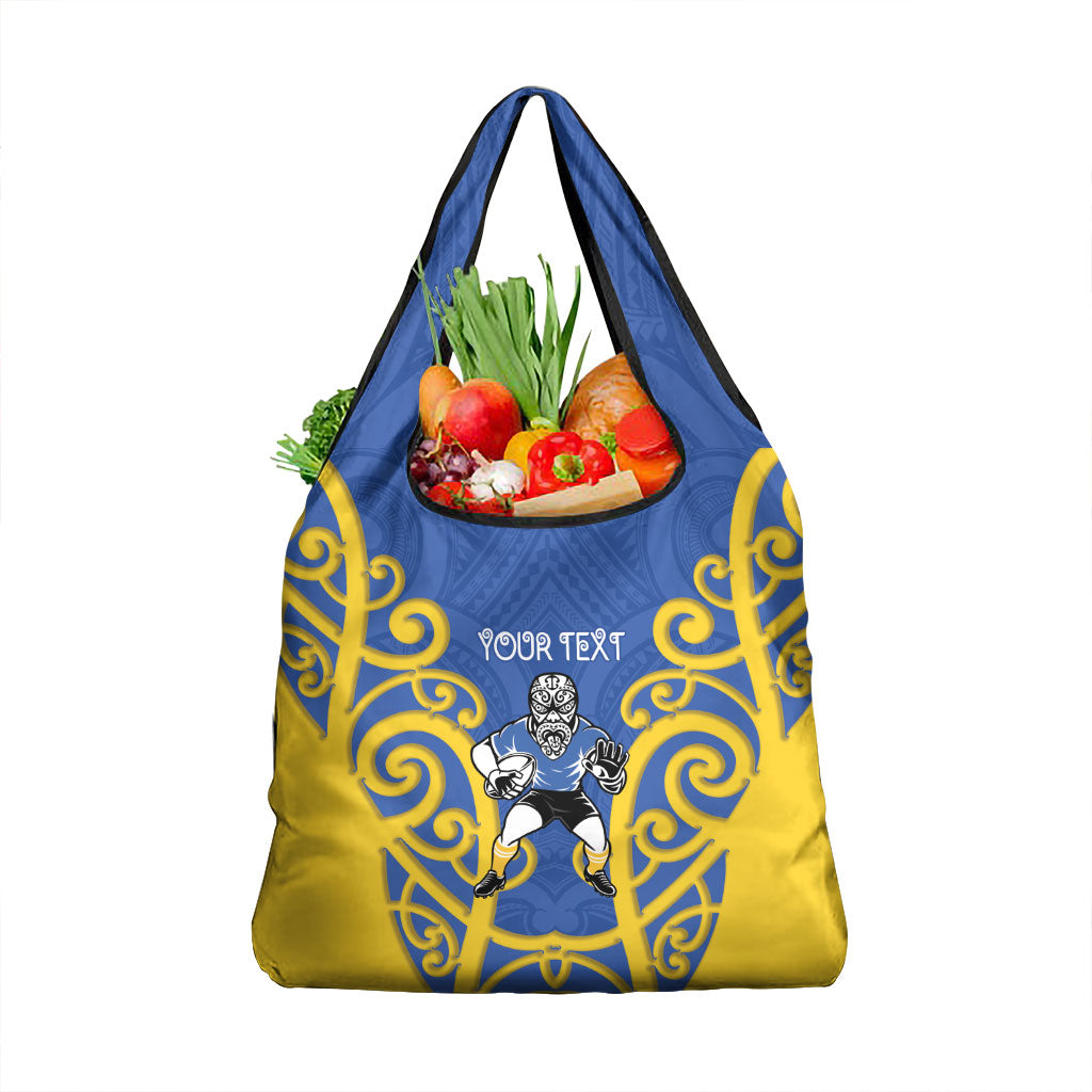 Otago Custom Rugby New Zealand Grocery Bag Aotearoa Maori Pukana Tiki Mascot