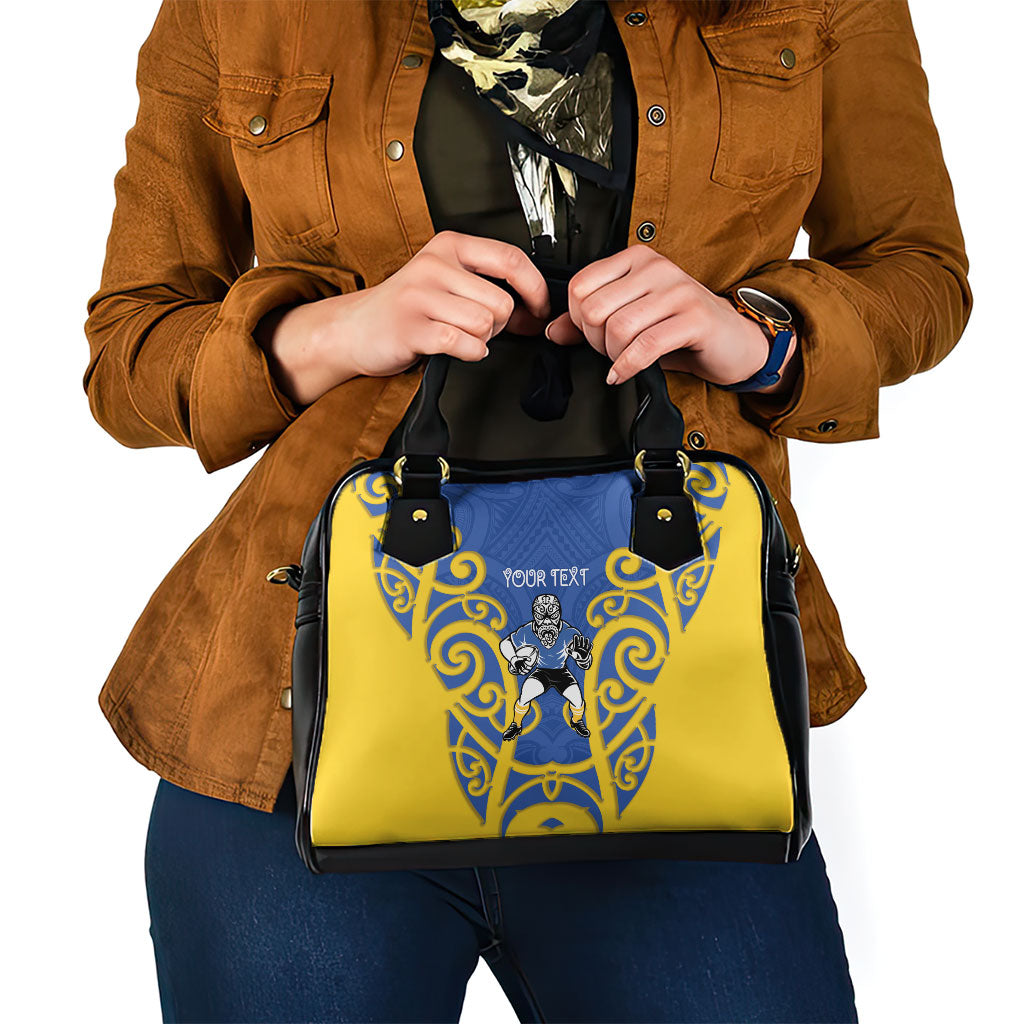 Otago Custom Rugby New Zealand Shoulder Handbag Aotearoa Maori Pukana Tiki Mascot