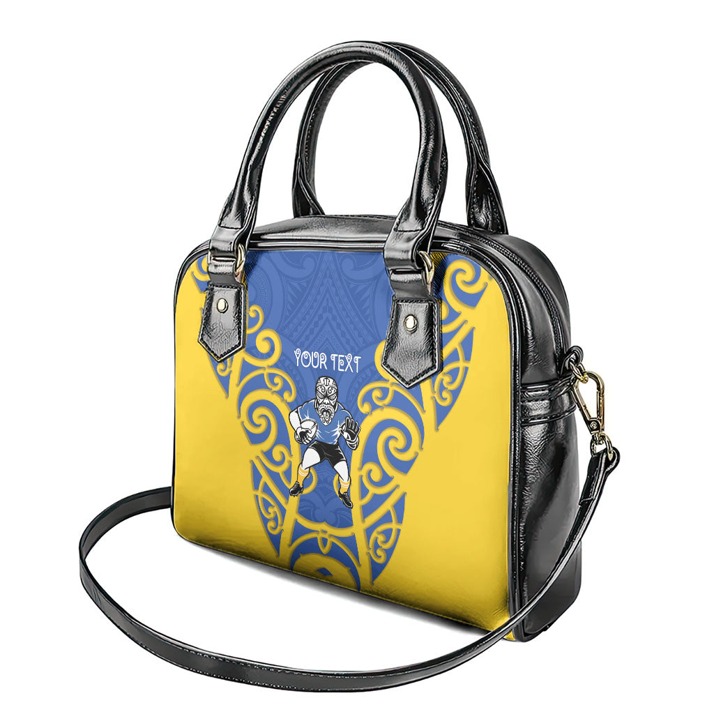 Otago Custom Rugby New Zealand Shoulder Handbag Aotearoa Maori Pukana Tiki Mascot