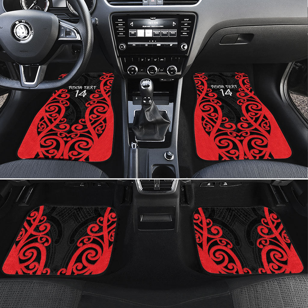 Counties Manukau Custom Rugby New Zealand Car Mats Aotearoa Maori Pukana Tiki Mascot