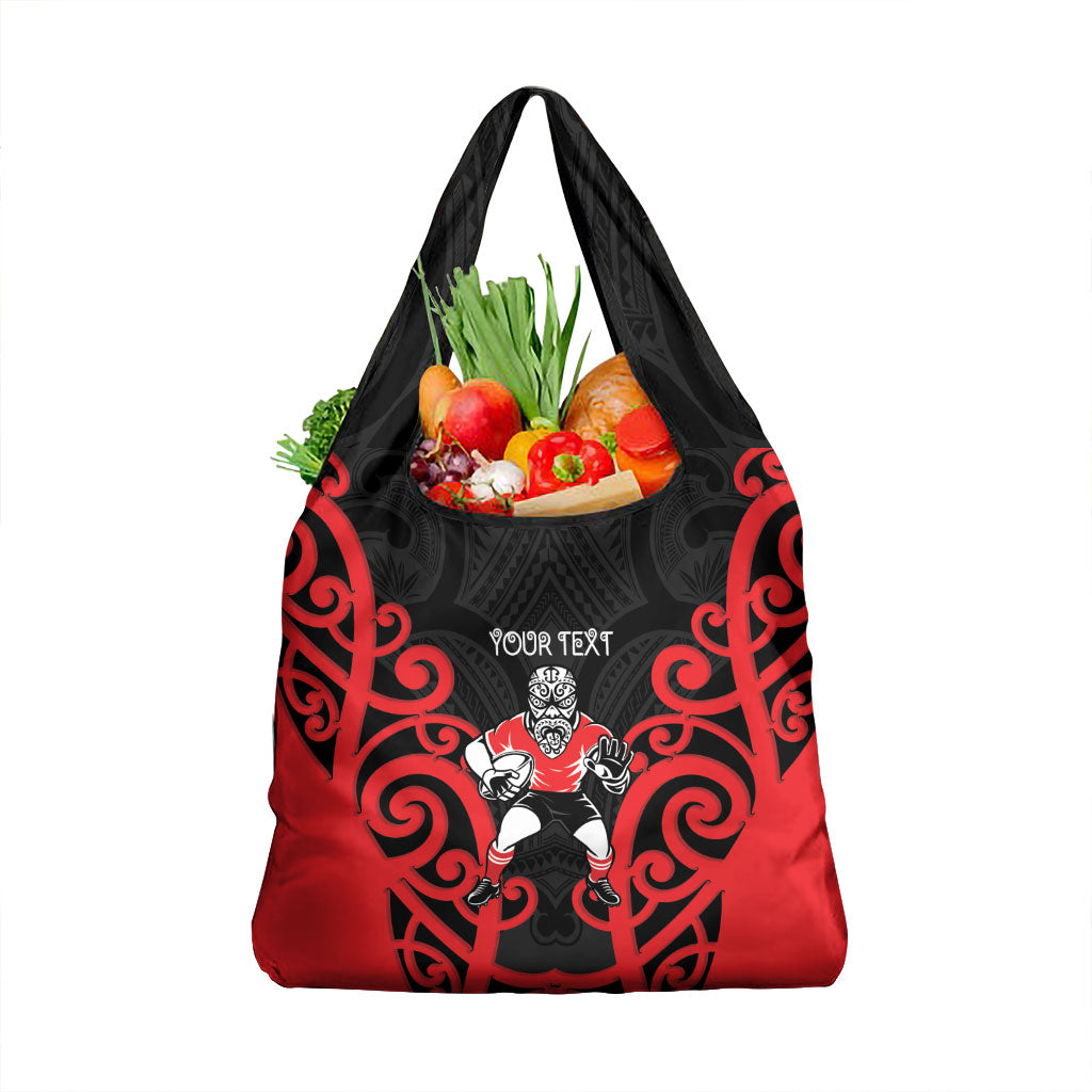 Counties Manukau Custom Rugby New Zealand Grocery Bag Aotearoa Maori Pukana Tiki Mascot