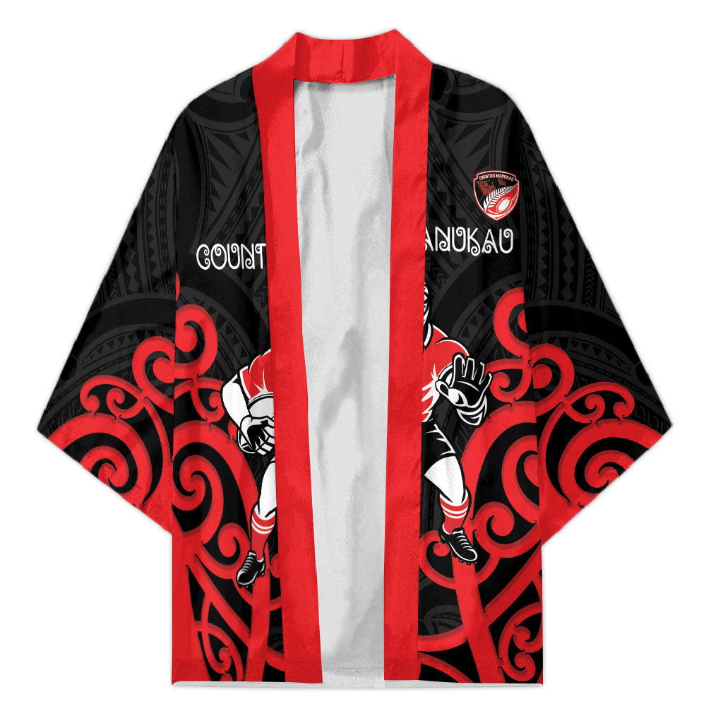 Counties Manukau Custom Rugby New Zealand Kimono Aotearoa Maori Pukana Tiki Mascot