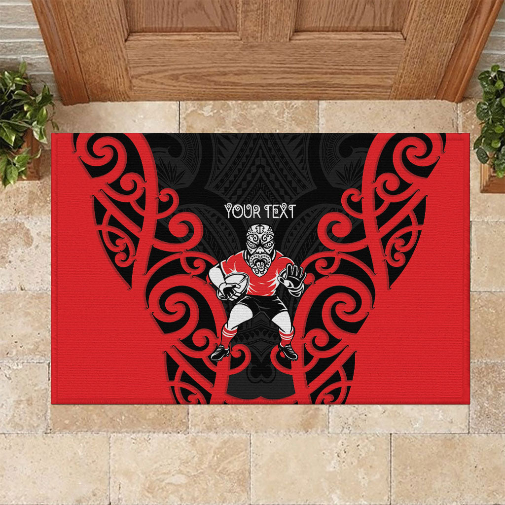 Counties Manukau Custom Rugby New Zealand Rubber Doormat Aotearoa Maori Pukana Tiki Mascot
