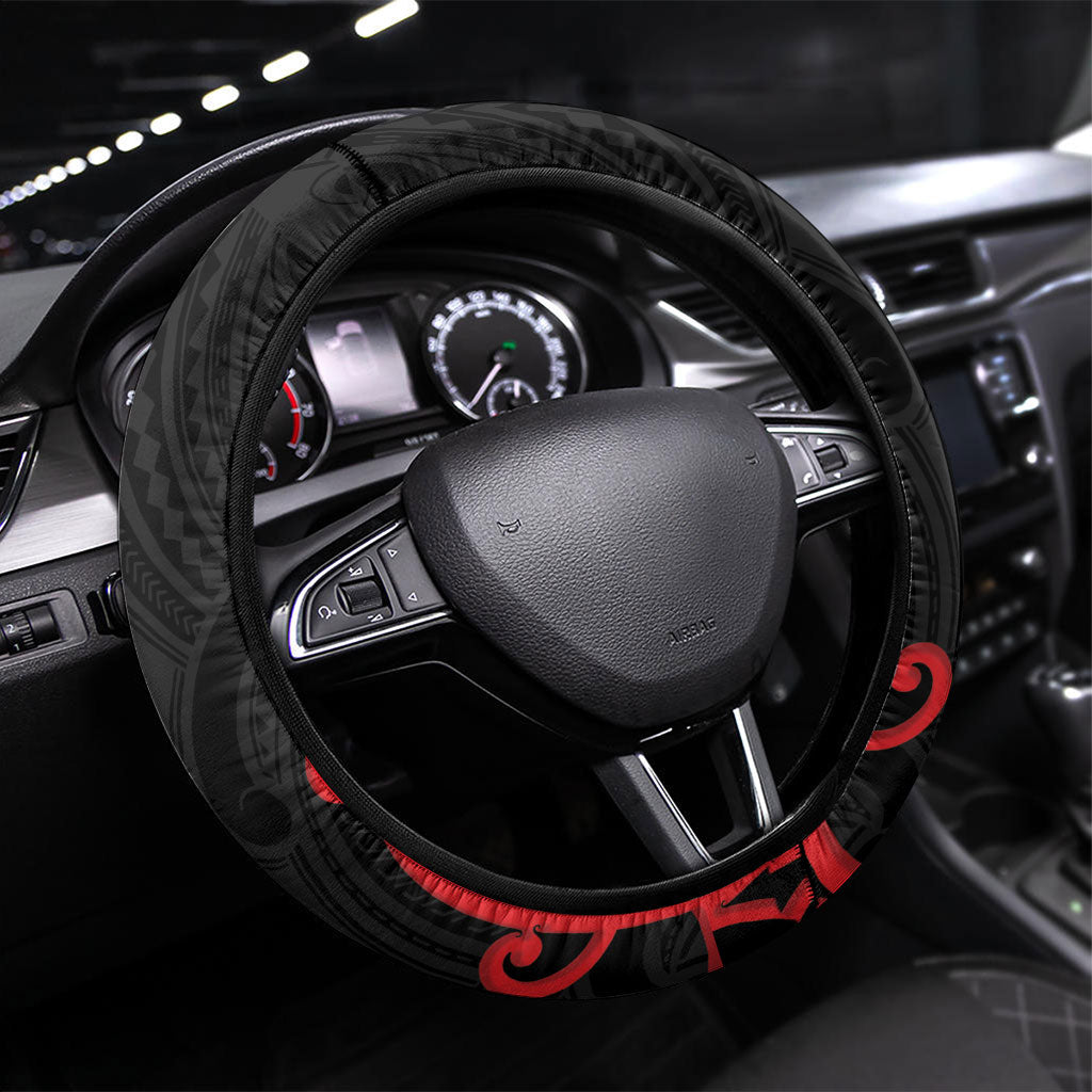 Counties Manukau Rugby New Zealand Steering Wheel Cover Aotearoa Maori Pukana Tiki Mascot
