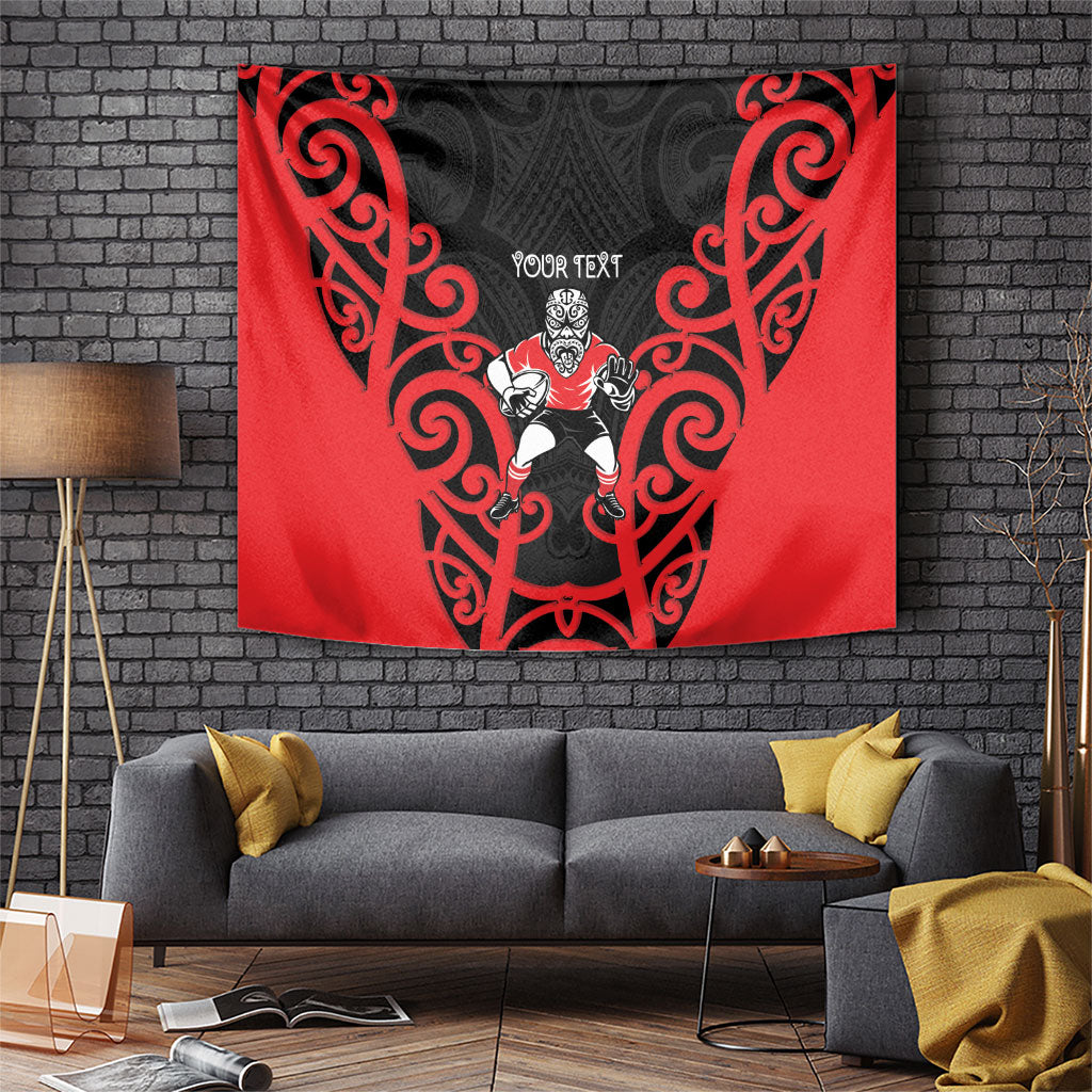 Counties Manukau Custom Rugby New Zealand Tapestry Aotearoa Maori Pukana Tiki Mascot