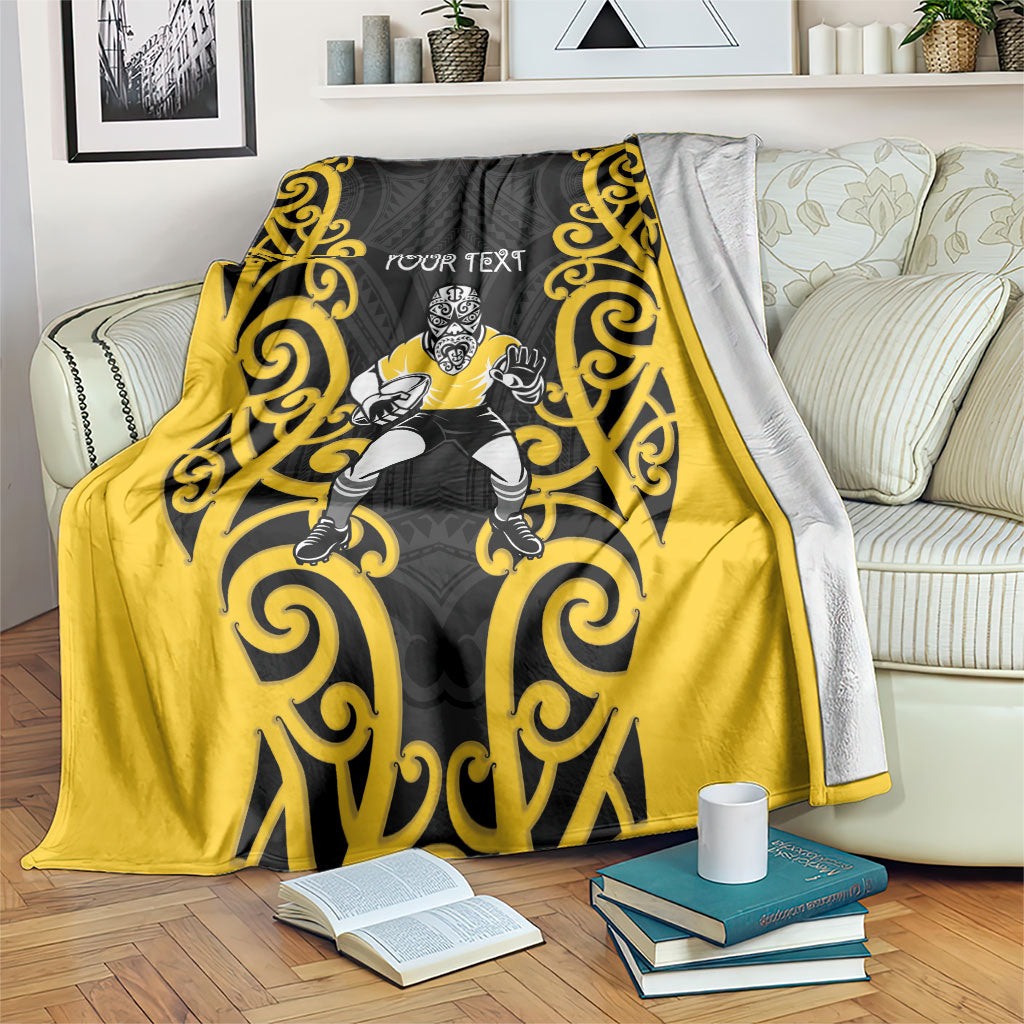 Wellington Custom Rugby New Zealand Blanket Aotearoa Maori Pukana Tiki Mascot